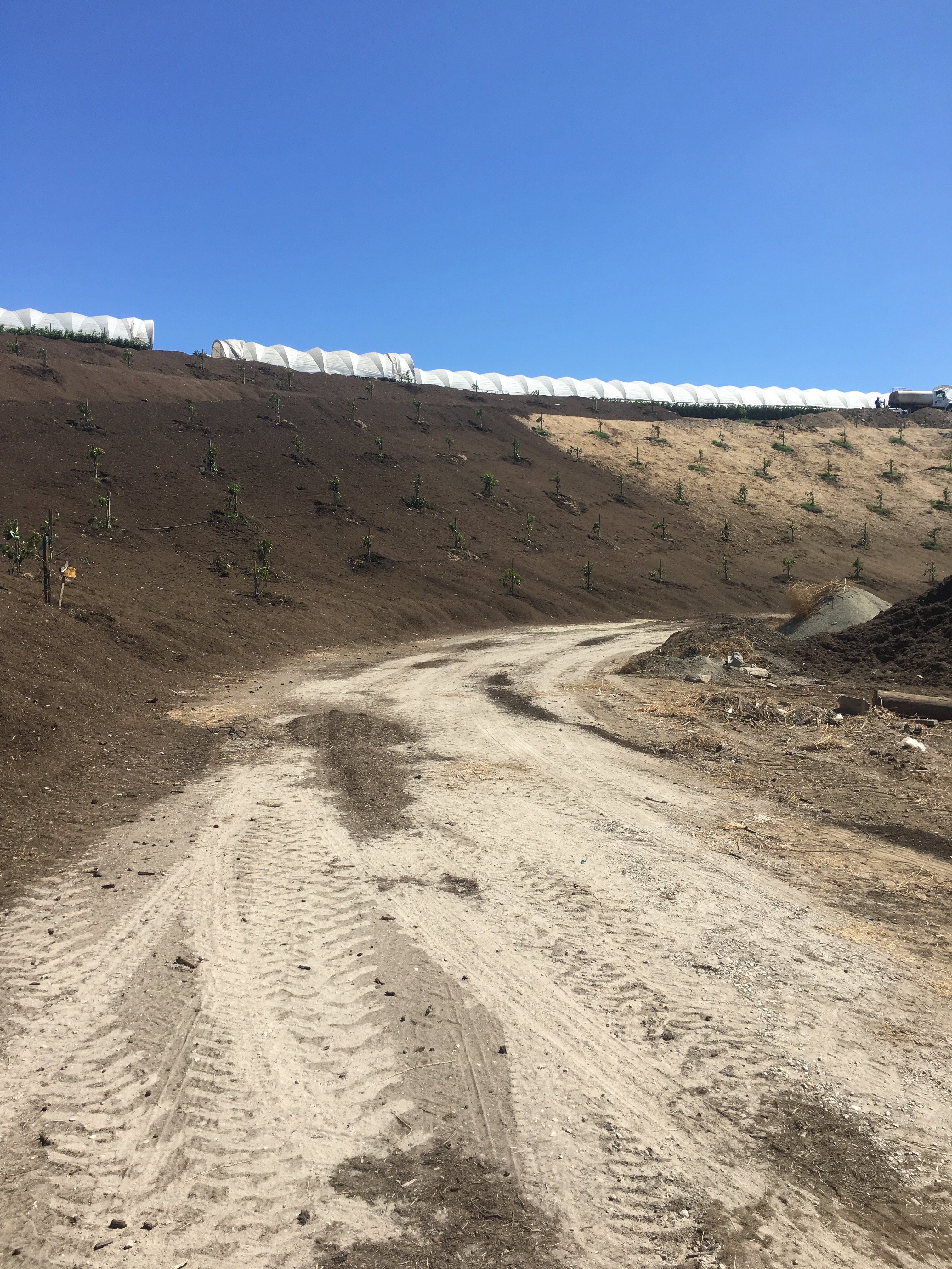 hillside mulch spreading